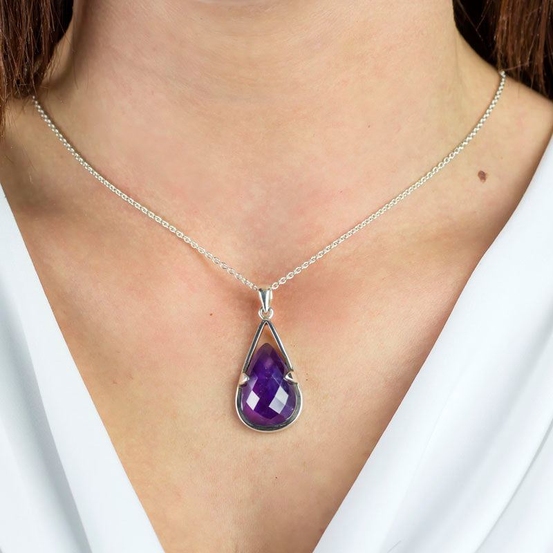 Purple Crescent & Antique Silver Circle Necklace – Emaloe's Thingys