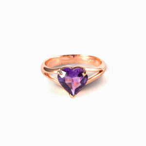 Purple Amethyst Rose Gold Ring Made in Earth