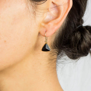 Black Tourmaline Drop Earrings on Model