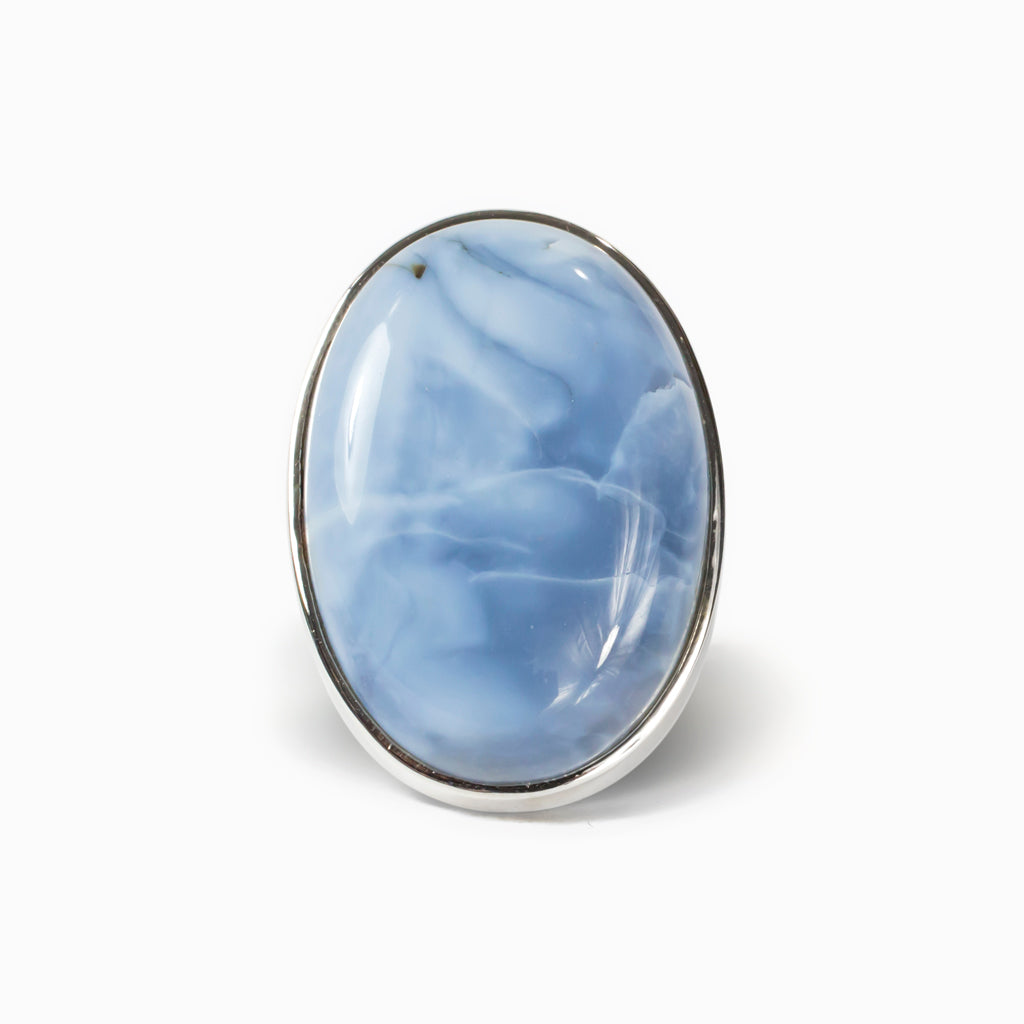 White Blue Opal ring Made in Earth