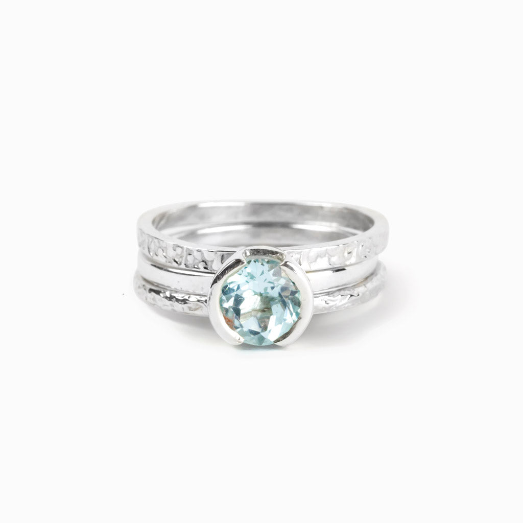 Blue Topaz Stackable Ring Made in Earth