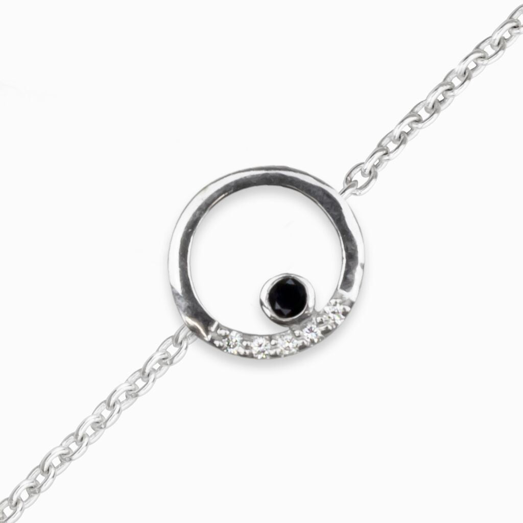 Cercle: Black Spinel & Diamond Bracelet Made In Earth