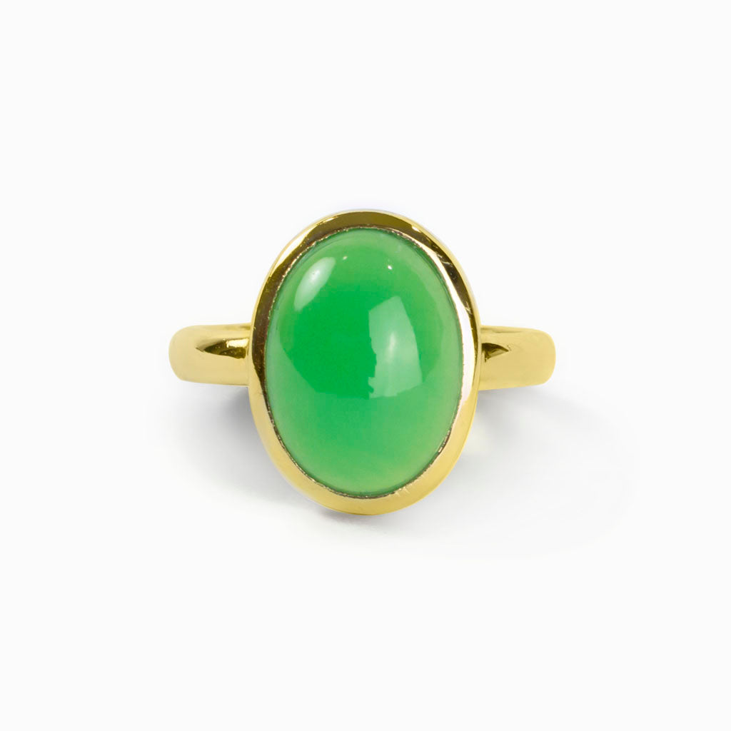 Green Chrysoprase Ring Made in Earth
