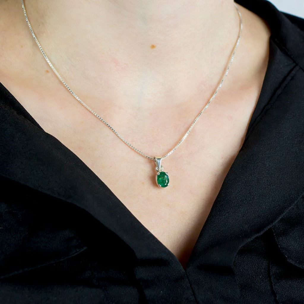 Emerald Necklace on Model