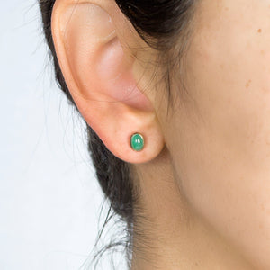 Vermeil Emerald Stud Earrings on Model