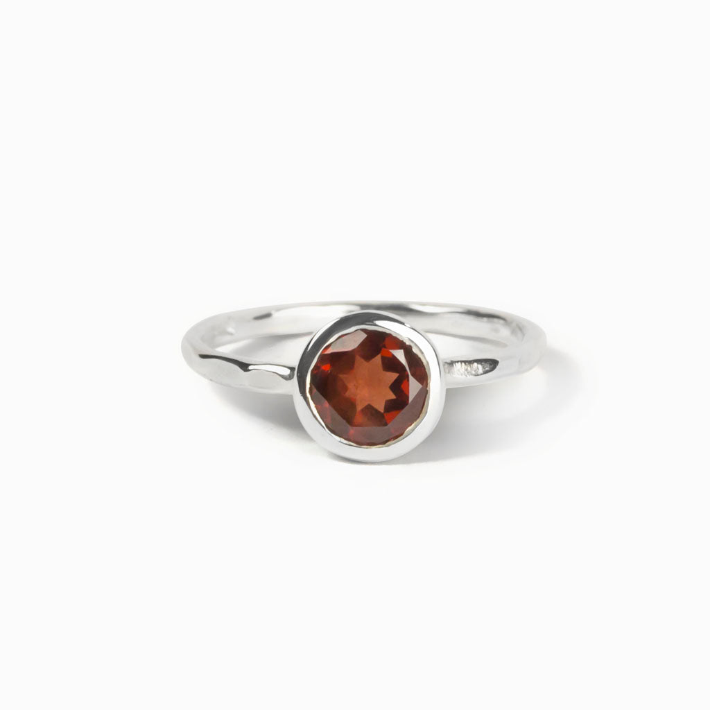Red Orange Garnet Ring Made in Earth