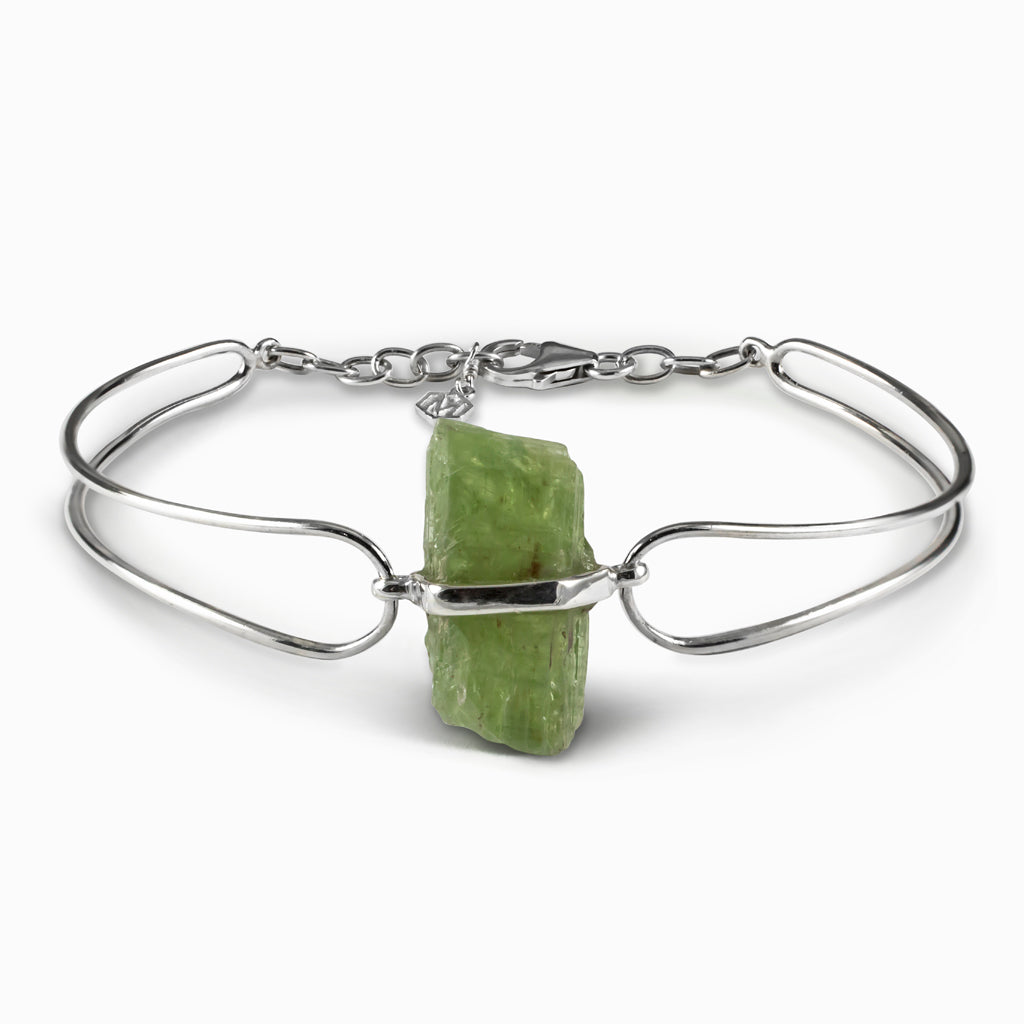 Raw Natural Green Kyanite Bangle Bracelet Made In earth
