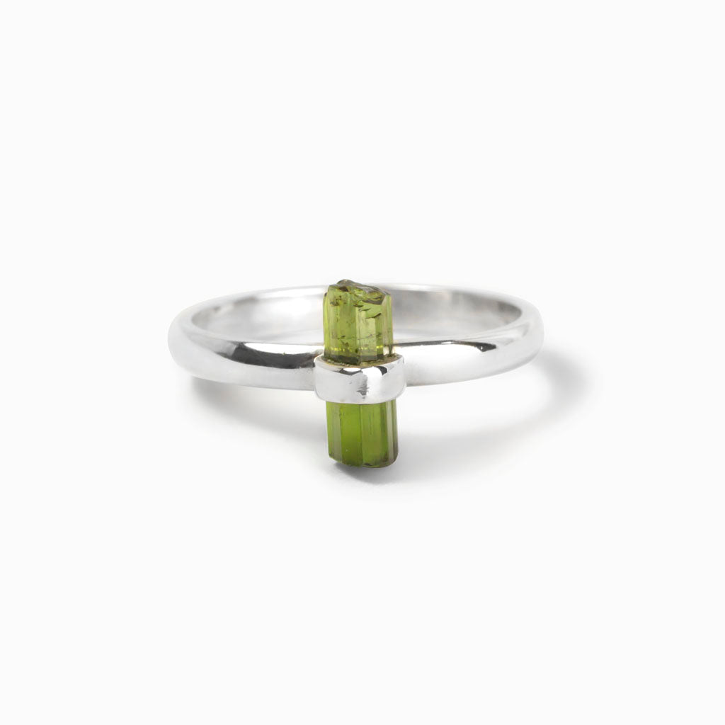 Bright Green Tourmaline Ring Made in Earth