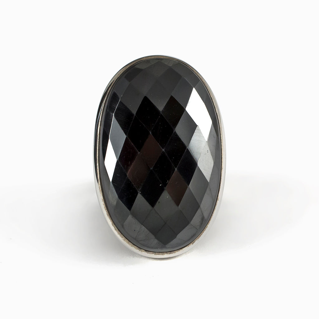 Black Hematite Ring Made in Earth