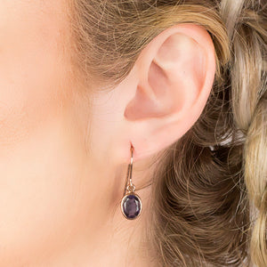 Iolite Drop Earrings on Model