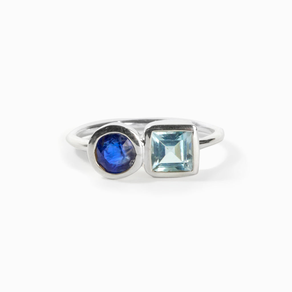 Light blue Kyanite & Blue Topaz ring Made in Earth