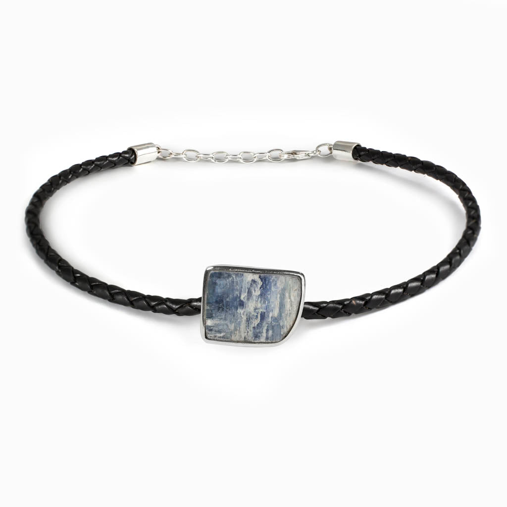 Kyanite Braided Leather Choker Necklace
