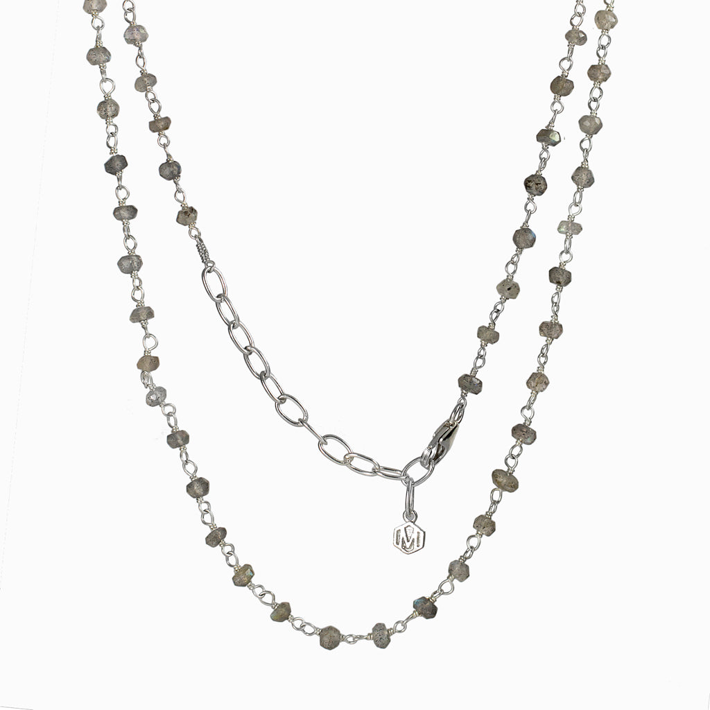 Labradorite beaded chain necklace