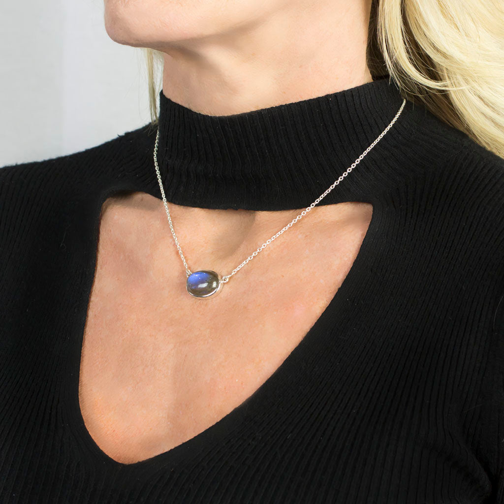 Labradorite Necklace on Model