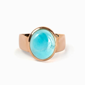 Light blue Larimar Ring Made in Earth