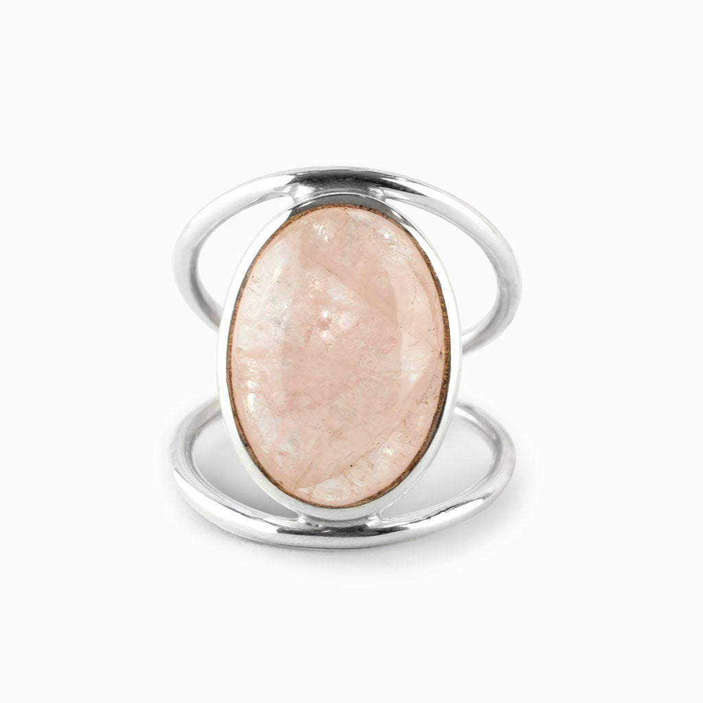 Light Pink and white Morganite Ring Made in Earth