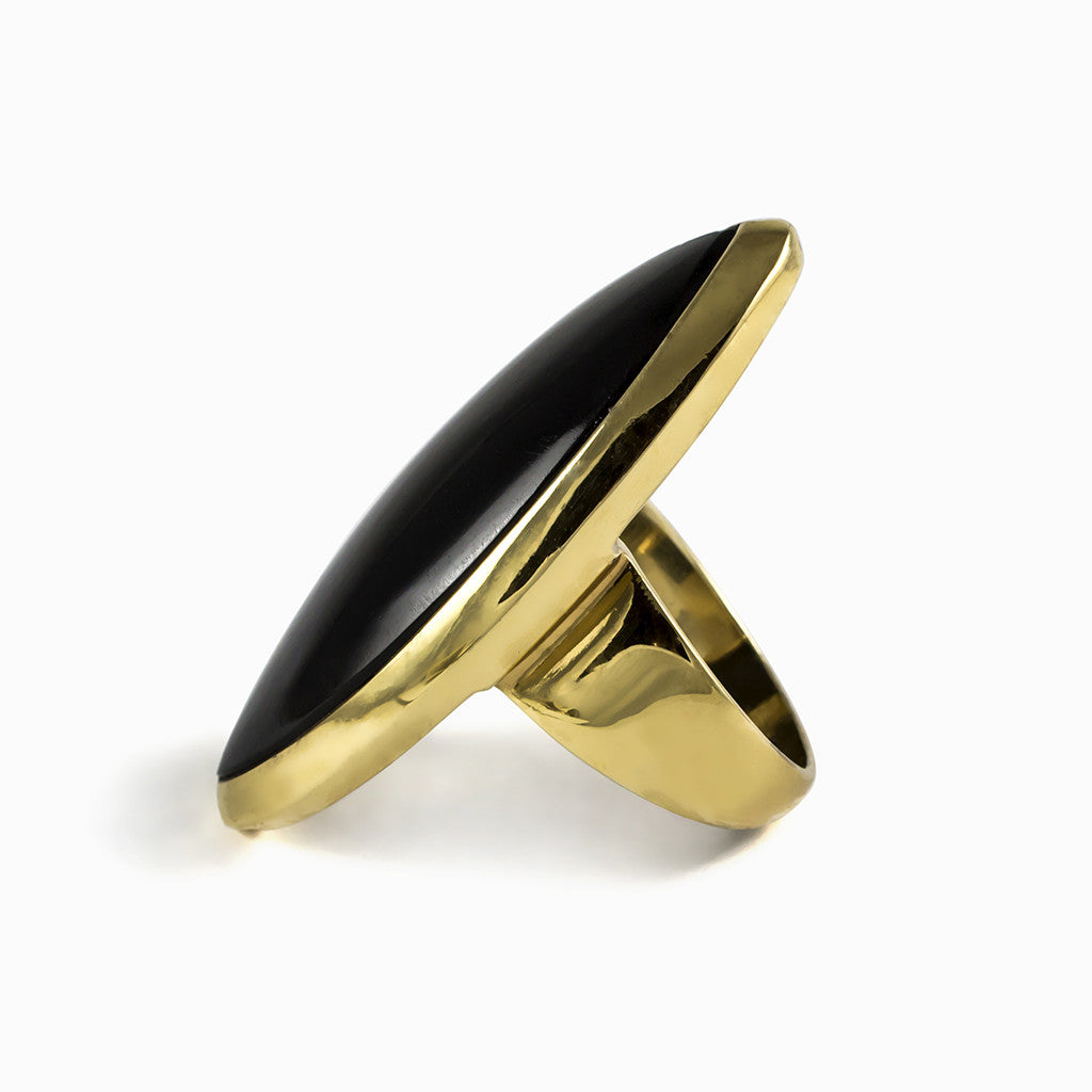 Obsidian gold store ring