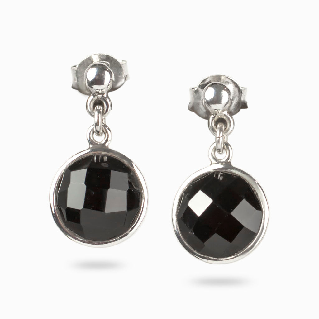 Faceted black Onyx Drop Earrings Made In earth