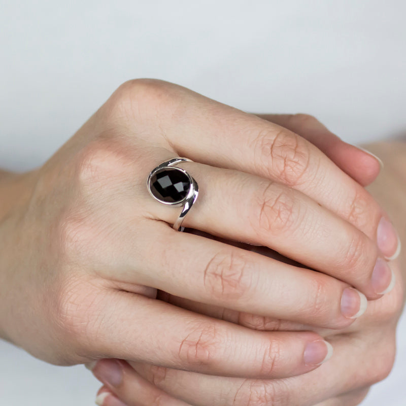 Sterling silver onyx ring shop womens