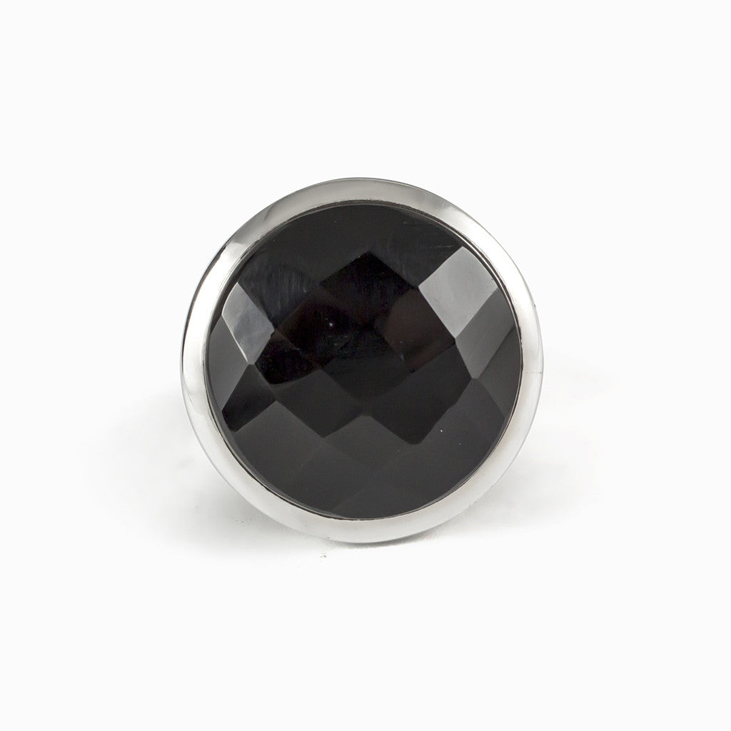 Black Onyx Circle Ring Made in Earth