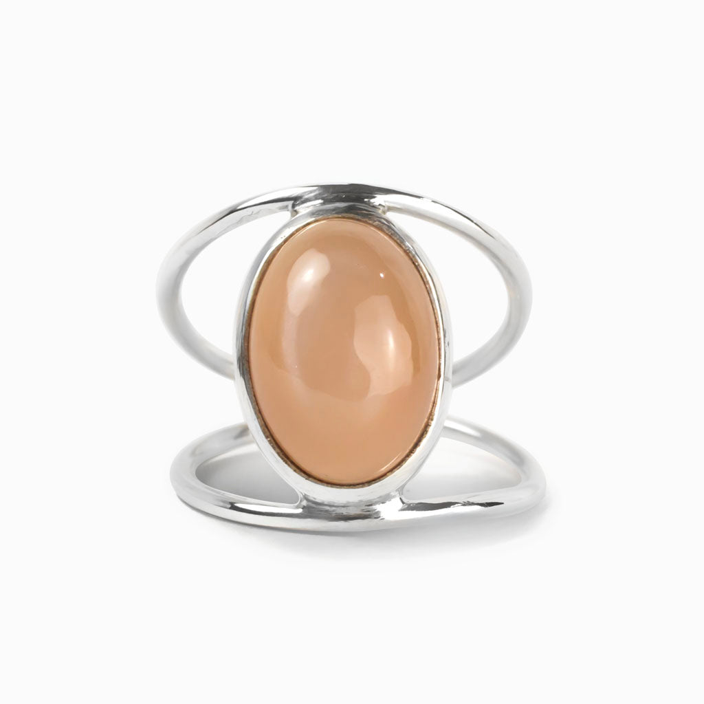 Peach Moonstone Ring Made in Earth