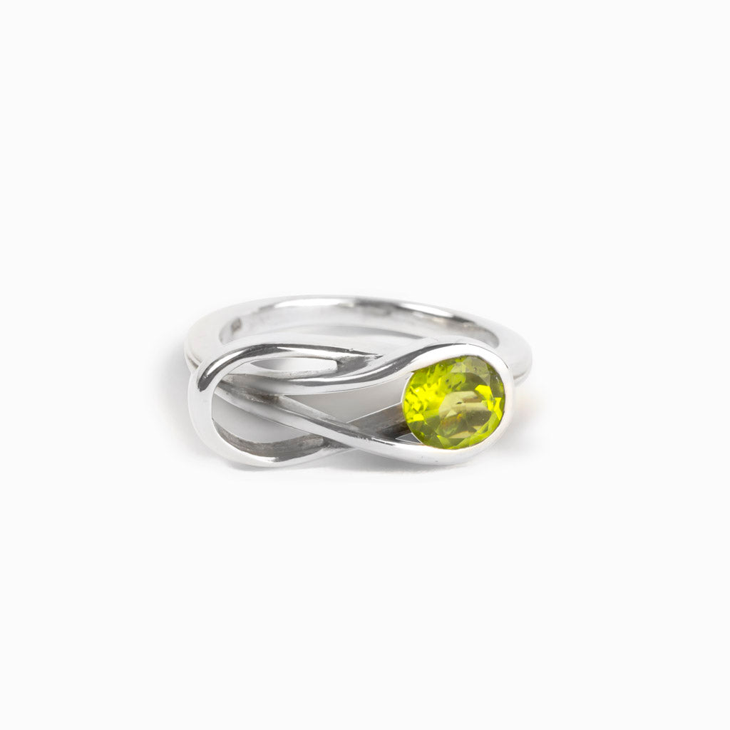 Yellow Green Peridot Ring Made in Earth