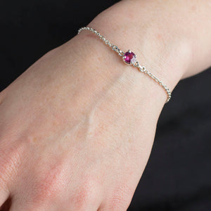 Pink tourmaline bracelet on Model