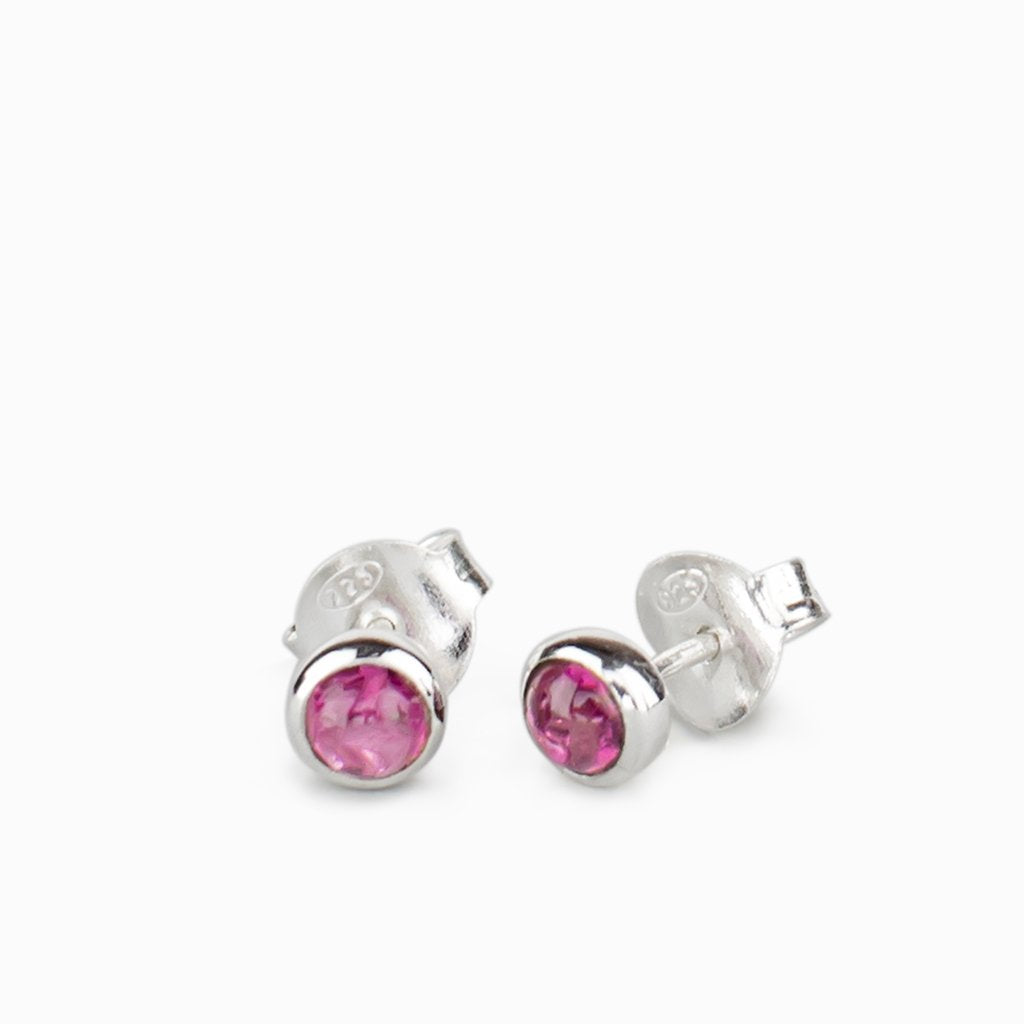Pink Tourmaline Stud Earrings Made In Earth