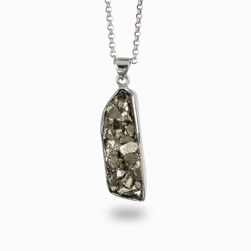 Pyrite cluster gemstone necklace