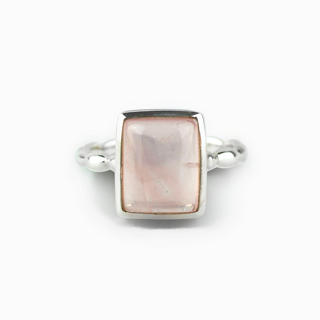 Light Pink Rose Quartz Ring Made in Earth