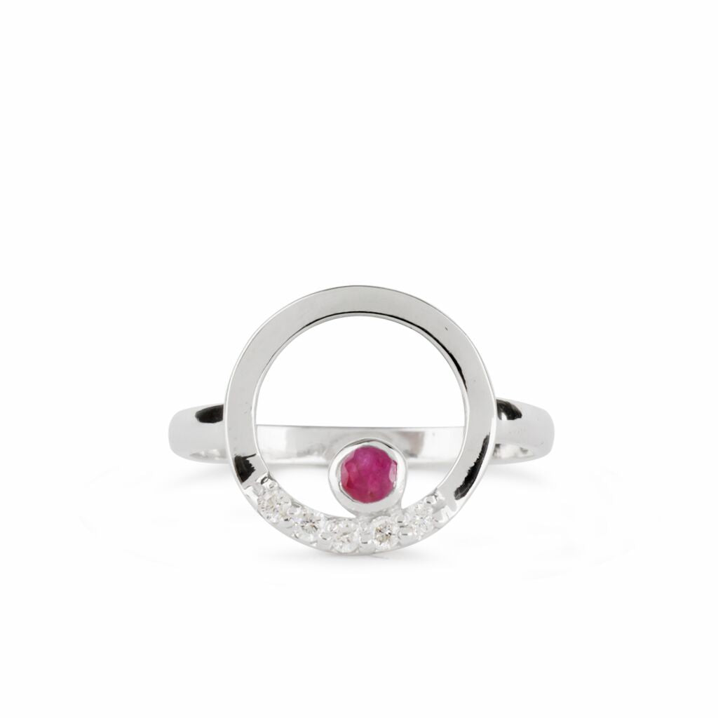 Cercle: Pink Ruby & Diamond Ring Made in Earth