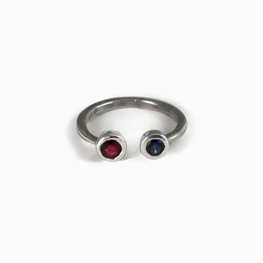 Circle Ruby and Circle Sapphire Ring Made in Earth