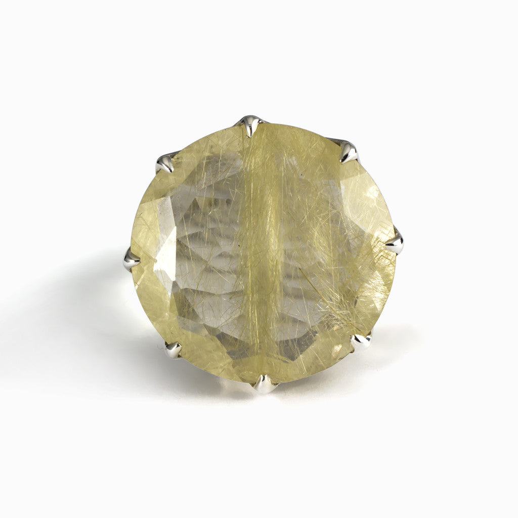 Yellow Rutilated Quartz Ring Made in Earth