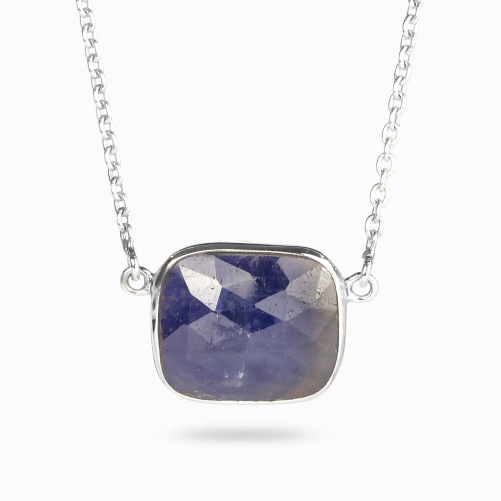 rectangle faceted Sapphire Necklace