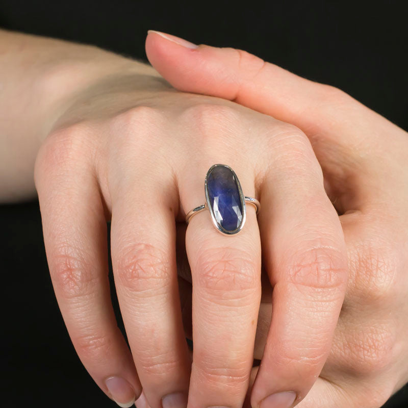 Faceted Oval Sapphire ring