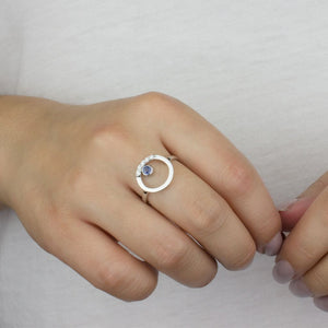 Cercle: Sapphire & Diamond Ring on Model