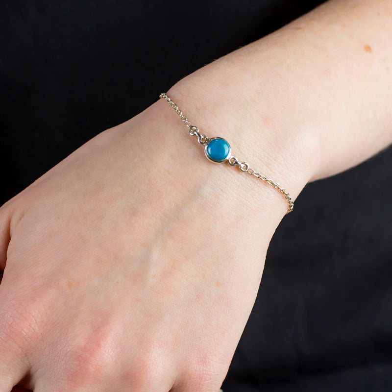 Sleeping Beauty Turquoise bracelet on model