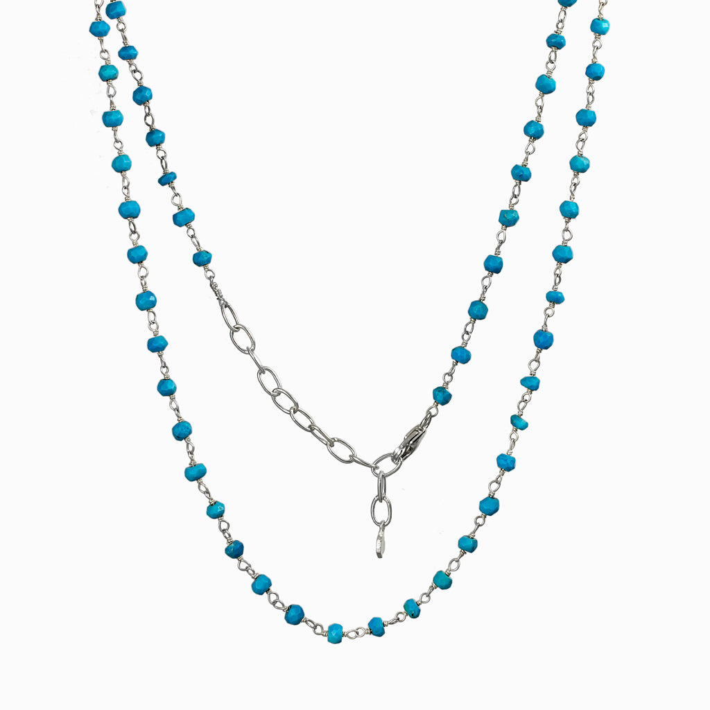 Sleeping Beauty Turquoise beaded chain necklace