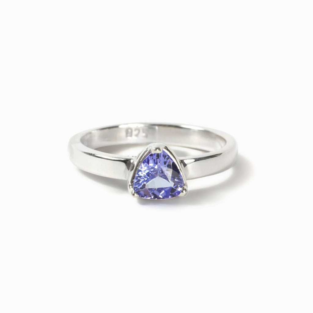 Three Stone Tanzanite Diamond Halo Ring – Five Star Jewelry Brokers