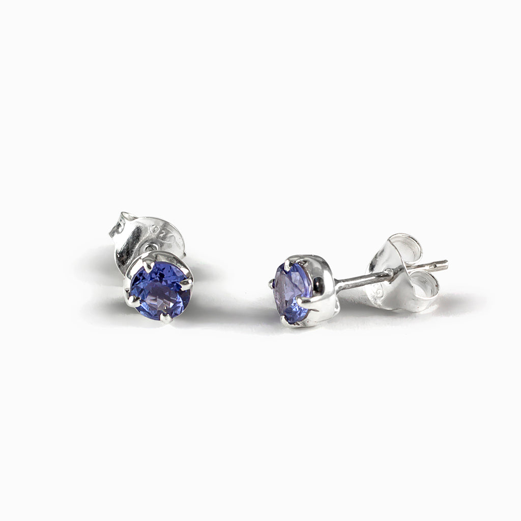 Faceted Tanzanite Stud Earrings Made In earth